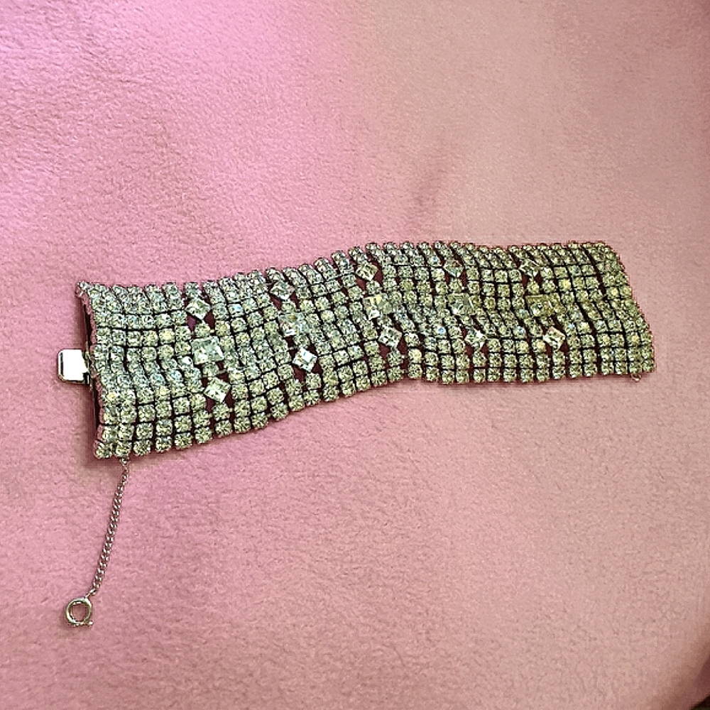 Rare. 1960s Rhinestone Bracelet. - Picture 4 of 8